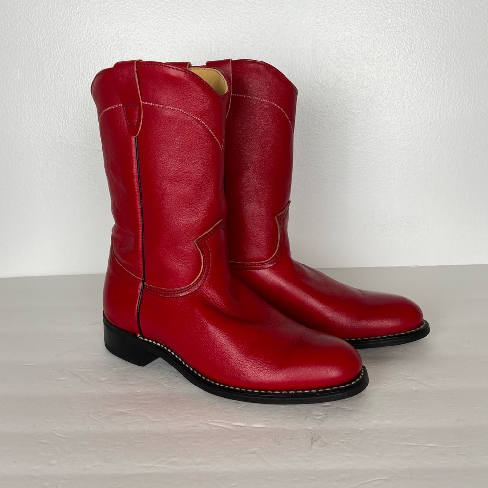Walker Women's Western Cowboy Boots Size 6 M Red‎ Cowgirl Mid Calf Country USA